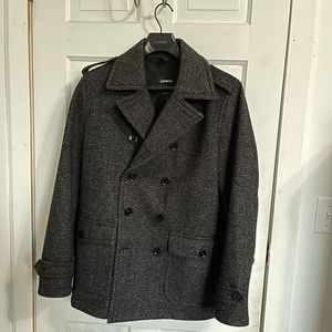 Express Charcoal Wool Water Resistant Pea Coat
